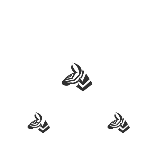 Zebra Logo Design Zebra Head Logo White Background — Stockový vektor