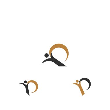 Alphabet letters monogram icon logo of PP P