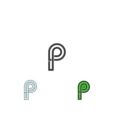 Alphabet letters Initials Monogram logo P PP