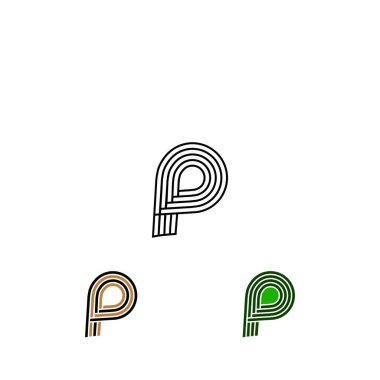 Alphabet Initials logo PP, P