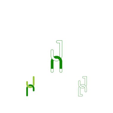 HJ, JH, soyut ilk monogram harf logosu tasarımı