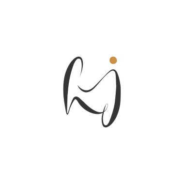 HJ, JH, soyut ilk monogram harf logosu tasarımı
