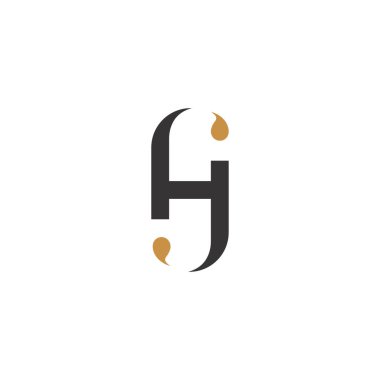 HJ, JH, soyut ilk monogram harf logosu tasarımı
