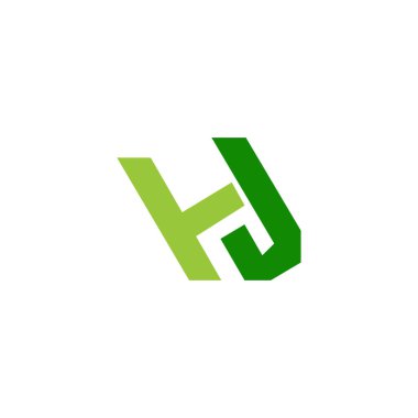 HJ, JH, soyut ilk monogram harf logosu tasarımı