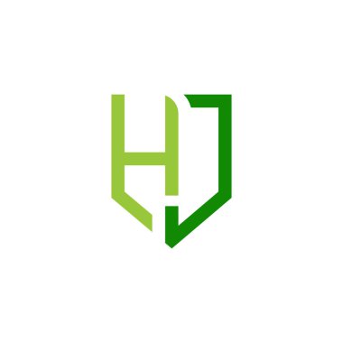 HJ, JH, H ve J Soyut ilk monogram harf logosu tasarımı