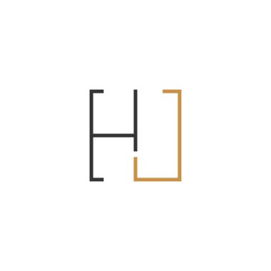 HJ, JH, H ve J Soyut ilk monogram harf logosu tasarımı