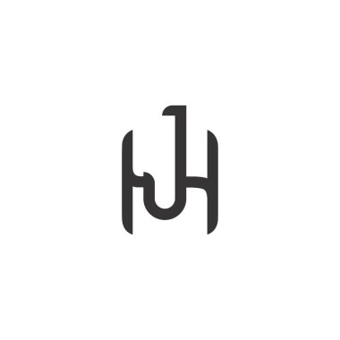 HJ, JH, H ve J Soyut ilk monogram harf logosu tasarımı