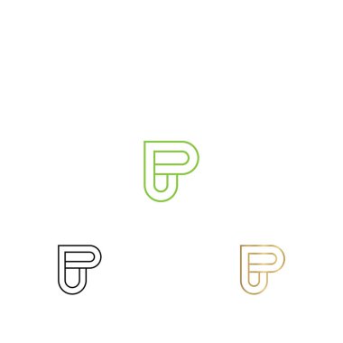 Yaratıcı soyut harf UP logo tasarımı. Bağlı harf PU logo tasarımı.