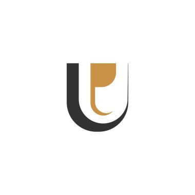 PU, UP, soyut ilk monogram harf logosu tasarımı