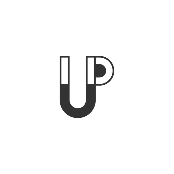 创意抽象的字母Up标志设计 连字符Pu标志设计 — 图库矢量图片