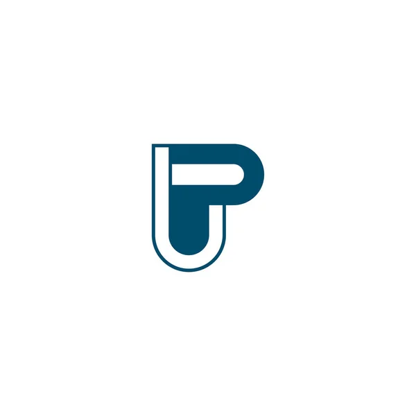 創造的な抽象的な手紙ロゴデザインアップ リンク文字 Puロゴデザイン — ストックベクタ
