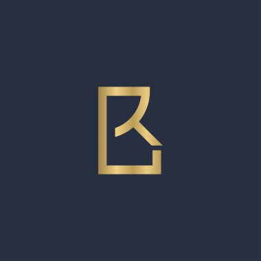 RL, LR, R ve L Soyut ilk harfli alfabe logosu tasarımı