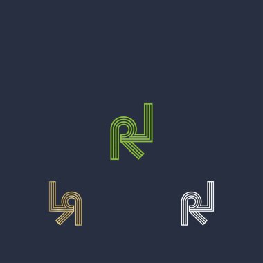RL, LR, R ve L Soyut ilk harfli alfabe logosu tasarımı