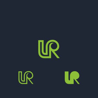 Alfabe Baş harfleri LR, RL, L ve R logosu