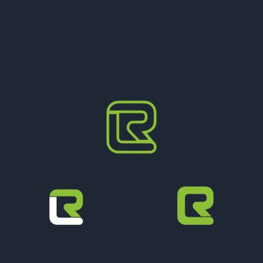Alfabe harfleri Baş harfleri Monogram logosu RL, LR, L ve R