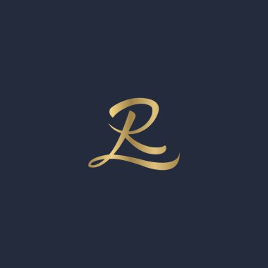 Alfabe harfleri Baş harfleri Monogram logosu RL, LR, L ve R