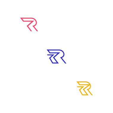 İlk R Harfi Logo Tasarım Vektör Şablonu