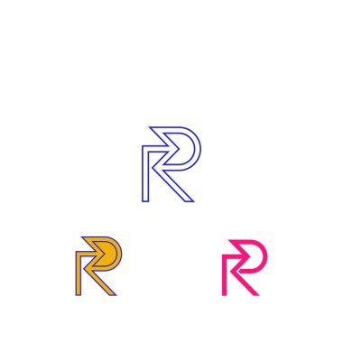 İlk R Harfi Logo Tasarım Vektör Şablonu