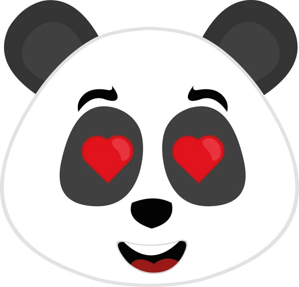Emoticono Vectorial Ilustración Cara Oso Panda Dibujos Animados Con Una — Archivo Imágenes Vectoriales