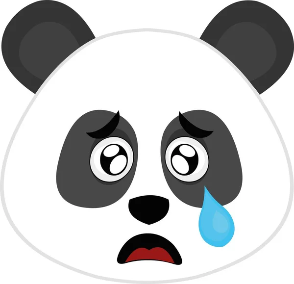 Vector Emoticon Illustratie Van Het Gezicht Van Een Cartoon Panda — Stockvector