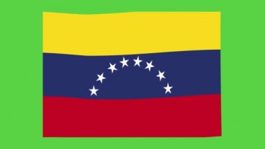 Yeşil renkli anahtar arkaplanda Venezuela bayrağının döngü animasyonu