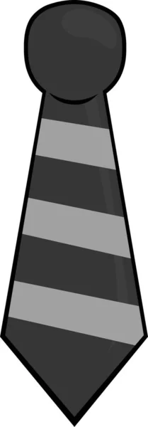 Illustration Vectorielle Une Cravate Rayée Noire Grise — Image vectorielle