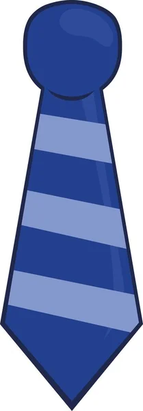Vector Cartoon Illustration Einer Blau Gestreiften Krawatte — Stockvektor