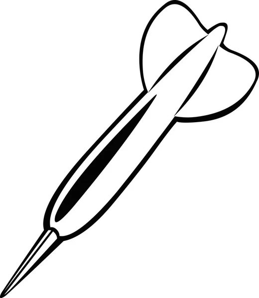 Vector Illustratie Van Een Dart Getekend Zwart Wit — Stockvector