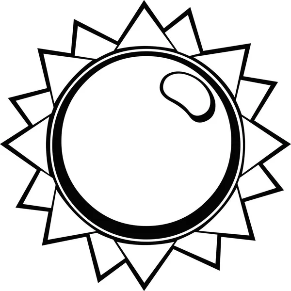 Ilustração Vetorial Sol Preto Branco —  Vetores de Stock