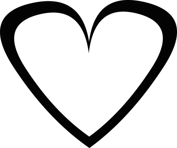 Векторная Иллюстрация Черно Белого Сердца Раскрашенными Контурами — стоковый вектор