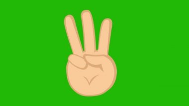 Beşe kadar sayan bir elin animasyonu. Yeşil renkli anahtar arka planda.