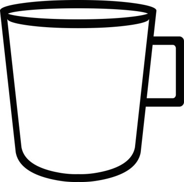 Siyah beyaz çizilmiş bir kupanın vektör illüstrasyonu