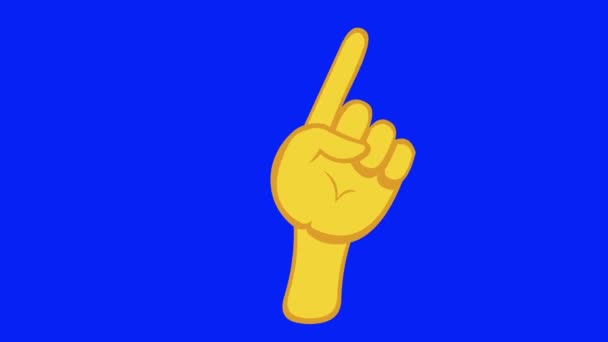 Loop Animation Yellow Hand Making Unapproved Gesture Its Index Finger — Stock Video