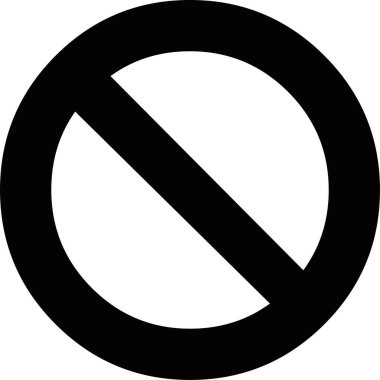 Yasak bir işaret ya da sembolün siyah siluetinin vektör çizimi