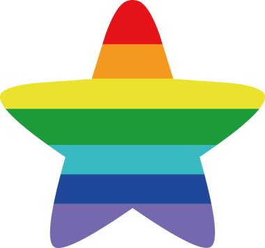 Gökkuşağı renginde bir yıldızın vektör çizimi