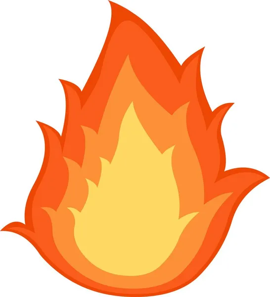 Vektor Emoticon Illustration Einer Feuerflamme — Stockvektor
