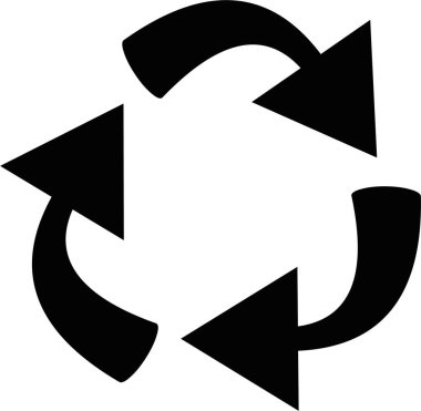 Geri dönüşüm sembolü simgesinin vektör illüstrasyonu