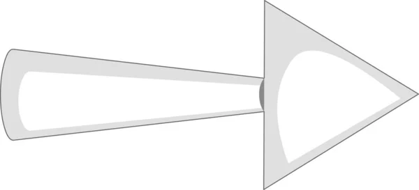 Ilustración Vectorial Una Flecha Blanca Gris Apuntando Derecha — Archivo Imágenes Vectoriales