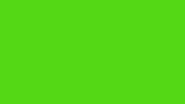 緑色のクロマキーの背景に黒い矢印のループアニメーションが移動し 右を指している — ストック動画