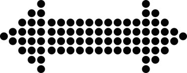 Noktalı ve iki yönlü, sağa ve sola bakan bir okun vektör çizimi