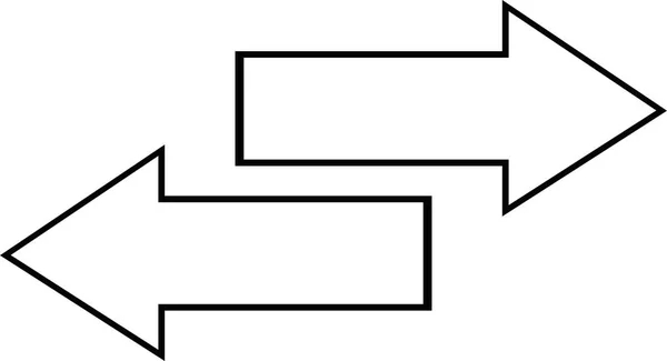左右を示す黒と白の矢印のベクトル図 — ストックベクタ