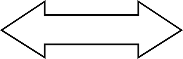 Ilustracja Wektorowa Czarno Białej Strzałki Podwójnym Kierunkiem Prawo Lewo — Wektor stockowy