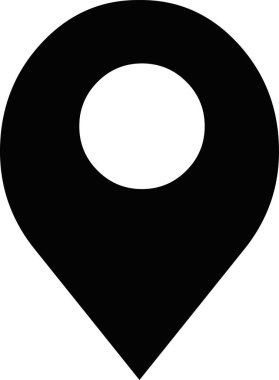 Vector illustration of black silhouette of gps (global positioning system) icon