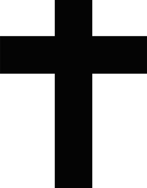 Vector illustration of black silhouette of a christian cross