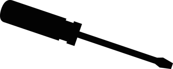 Vector Illustration Black Silhouette Screwdriver — Vector de stock