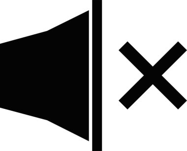 Vector illustration of a muted loudspeaker icon