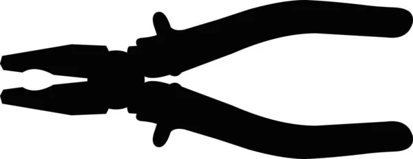 Vector Illustration Black Silhouette Icon Pliers Tool — стоковый вектор