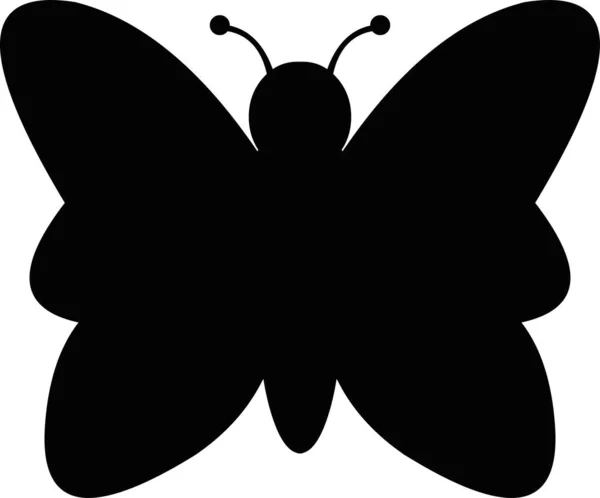 Ilustración Vectorial Silueta Negra Una Mariposa — Vector de stock