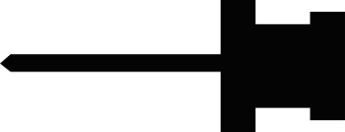 Bir iğnenin siyah siluetinin vektör çizimi