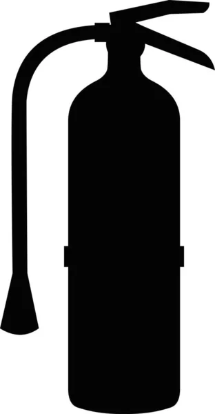 Ilustración Vectorial Silueta Color Negro Extintor — Vector de stock